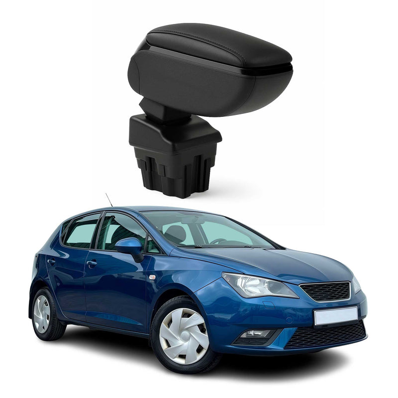 Accoudoir pour Seat Ibiza Break 2008-2017 Vinyl Abs Noir Coulissant