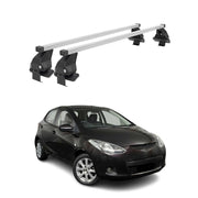 Barres de toit transversales pour Mazda 2 2007-2009 Acier Gris