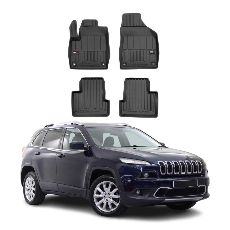 OMAC Tapis de sol en caoutchouc pour Jeep Cherokee 2014-2023 Noir Premium