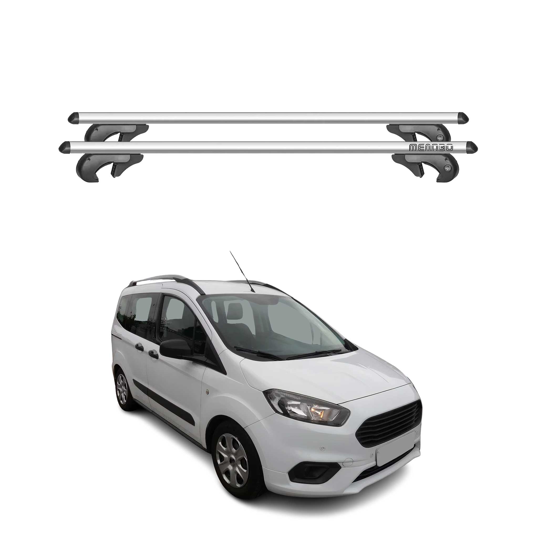 Barres de toit pour Ford Transit Courier 2014-2025 90kg Aluminium Gris 2x