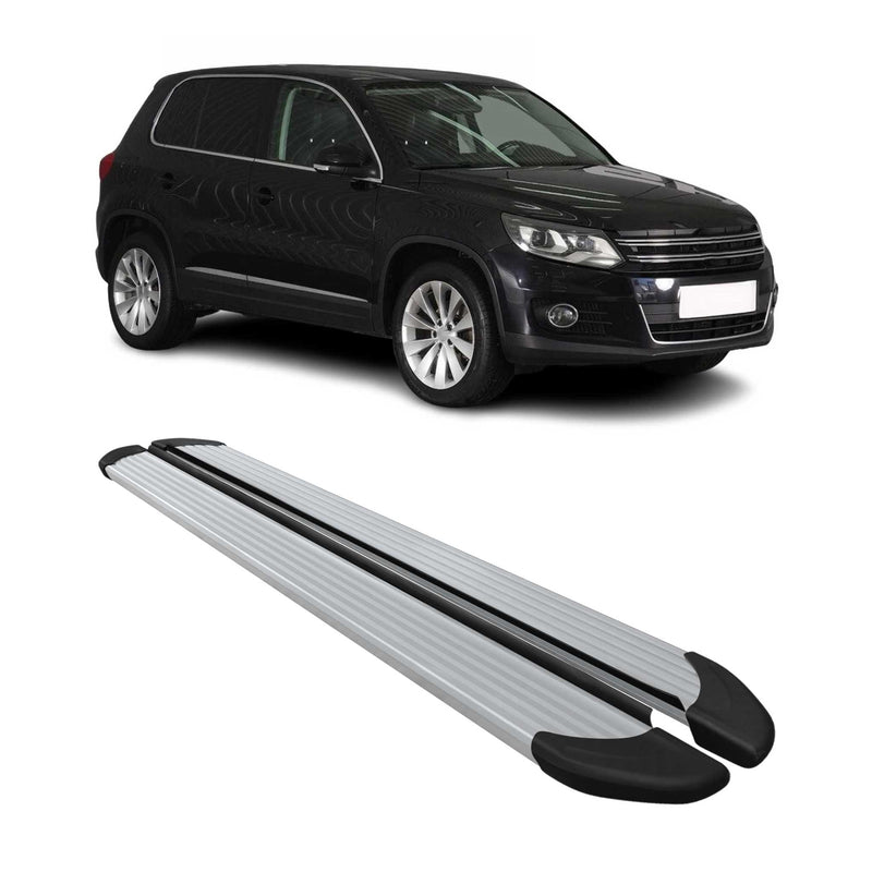 Marchepieds latéraux pédale pour VW Tiguan mk1 2007-2016 Alu Gris 2x