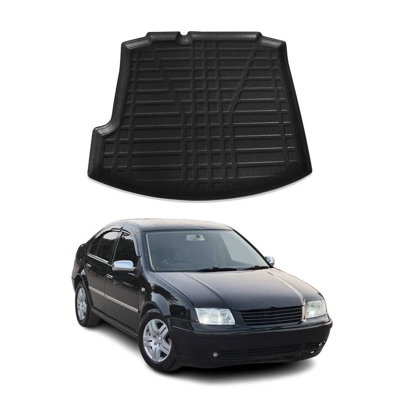 Tapis de Coffre pour VW Bora 1998-2004 Berline en TPE Noir