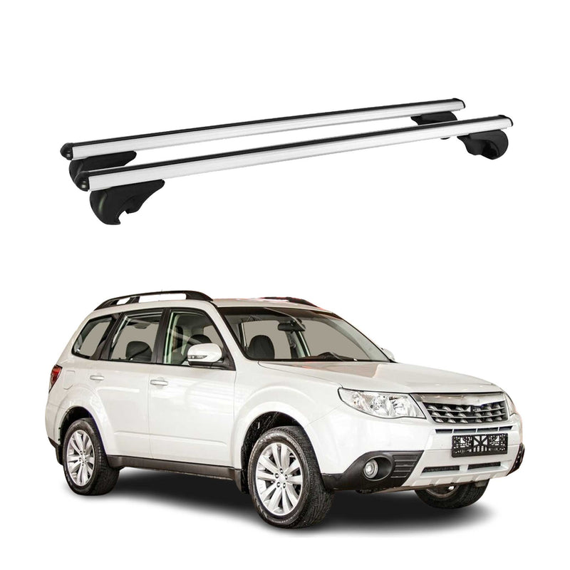 Barres de toit Transversales pour Subaru Forester 2008-2012 Aluminium Argent