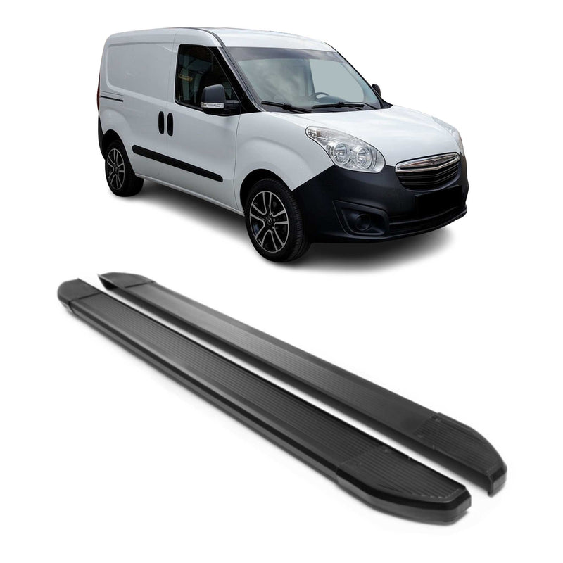 Marchepieds Latéraux pour Opel Combo 2012-2019 L1 Court  Aluminium Noir  2Pcs