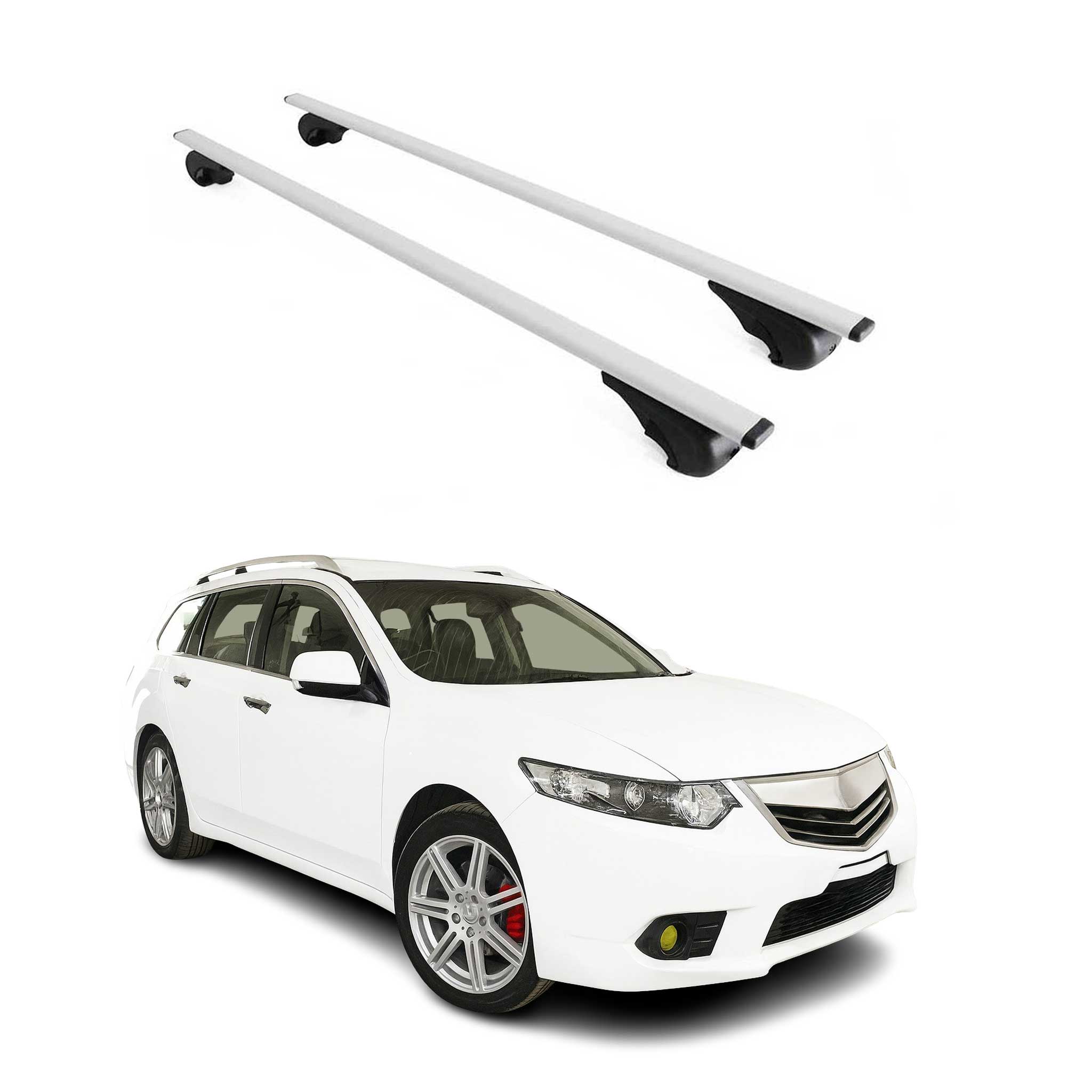 Barres de toit transversales pour Acura TSX Sportwagon 2010-2014 Fer Argent