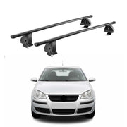 Barres de toit transversales acier pour VW Polo mk4 2001-2009 3/5 Portes Noir 2x