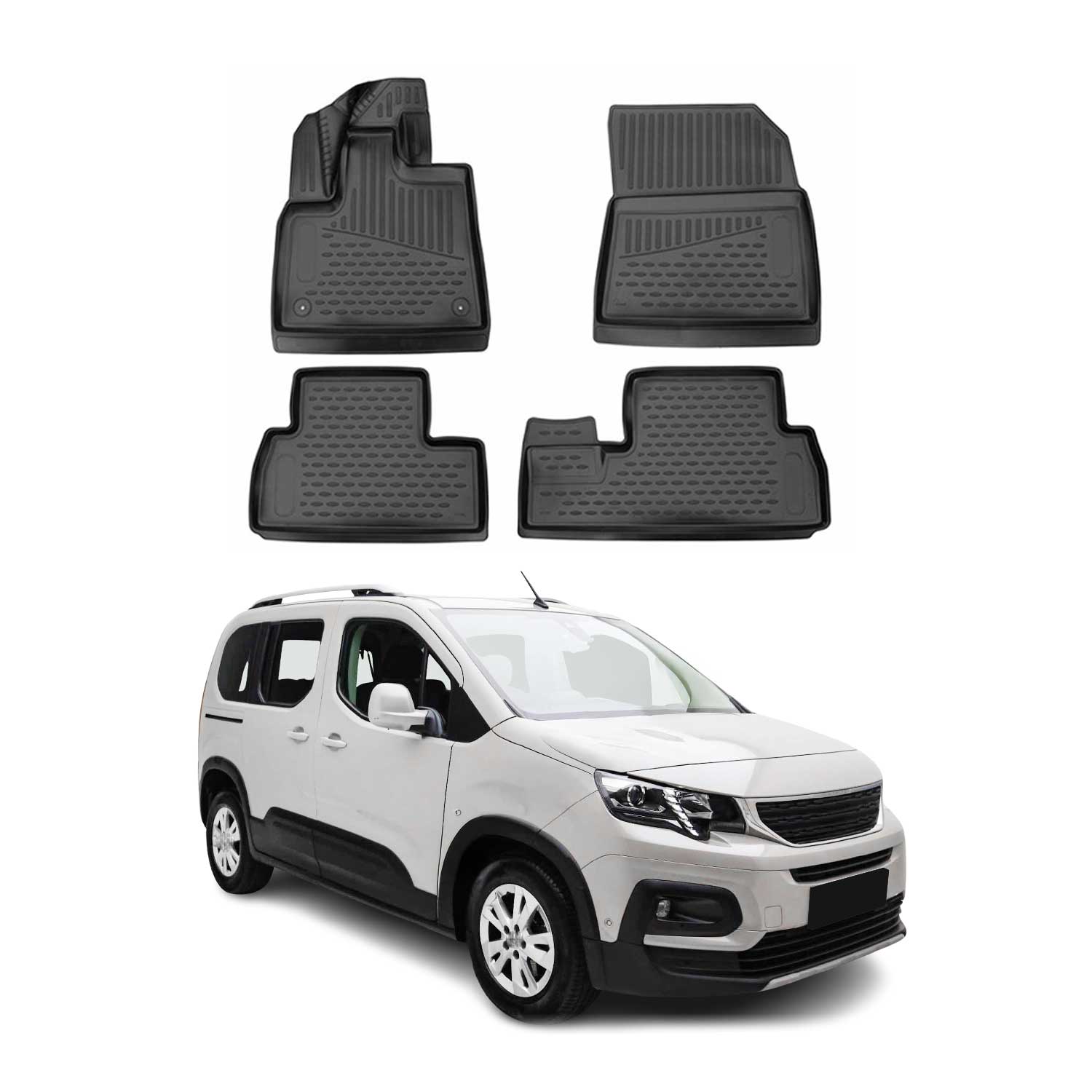 OMAC Tapis de sol pour Peugeot Rifter Citroen Berlingo 2018-2024 en caoutchouc
