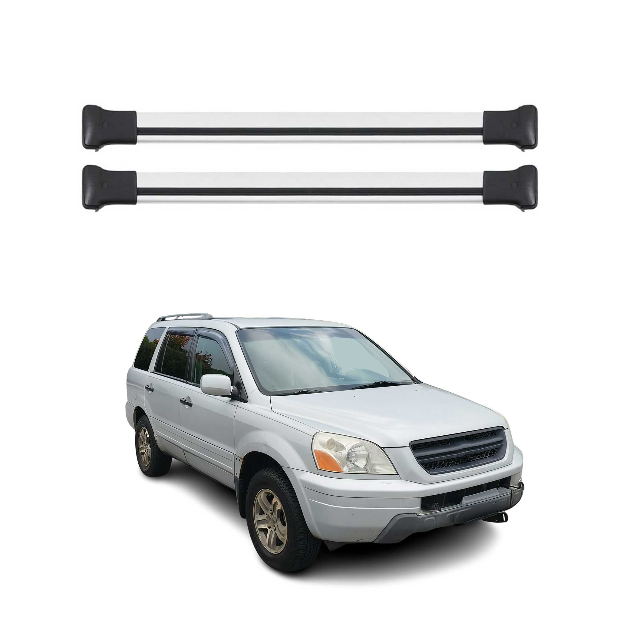 Barres de toit transversales pour Honda Pilot 2003-2008 Aluminium Gris