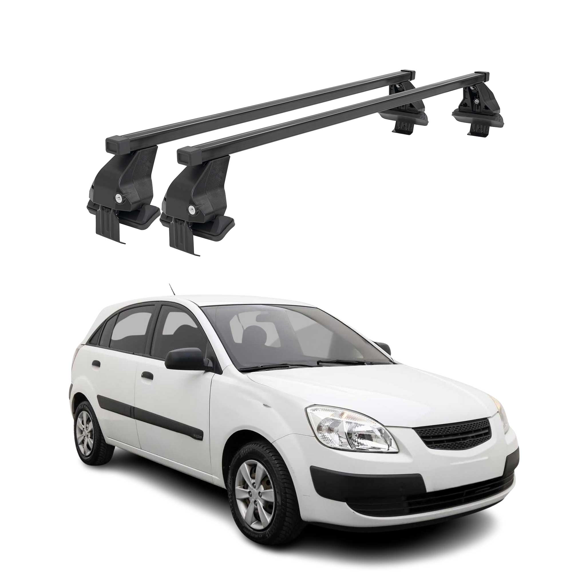 Barres Transversales Menabo pour Kia Rio 2005-2011 Noir