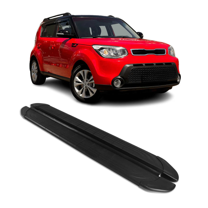 Marchepieds Latéraux pédale pour Kia Soul 2014-2019 2Pcs Aluminium Noir