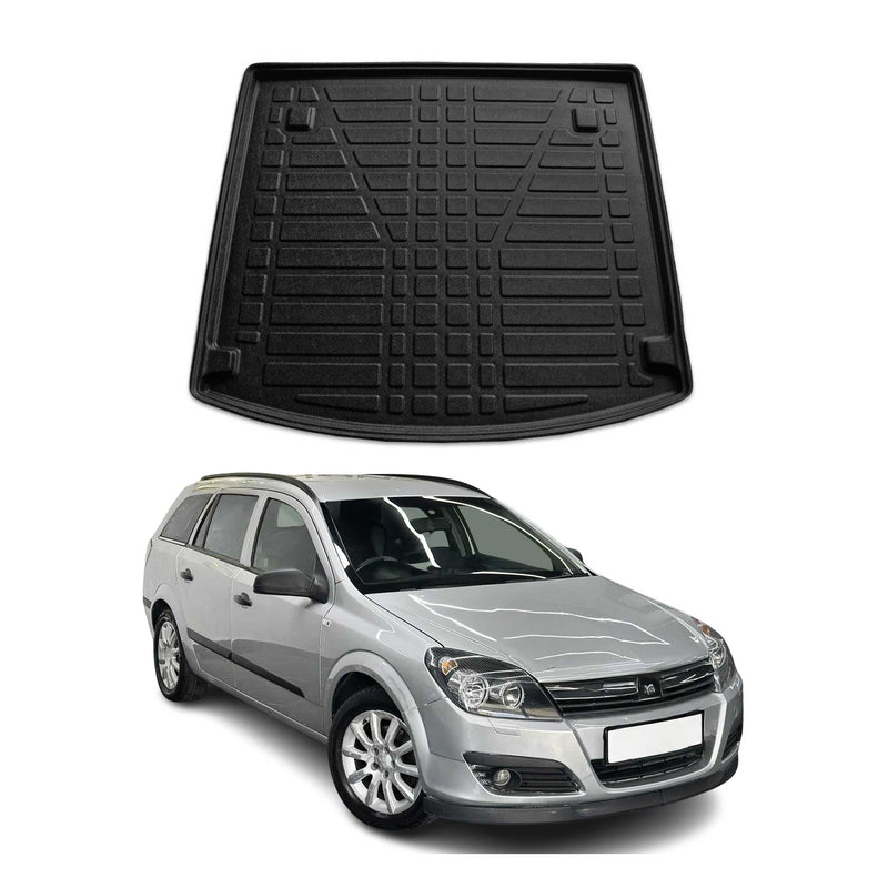 Tapis de Coffre pour Opel Astra H 2005-2010 Break en TPE Noir