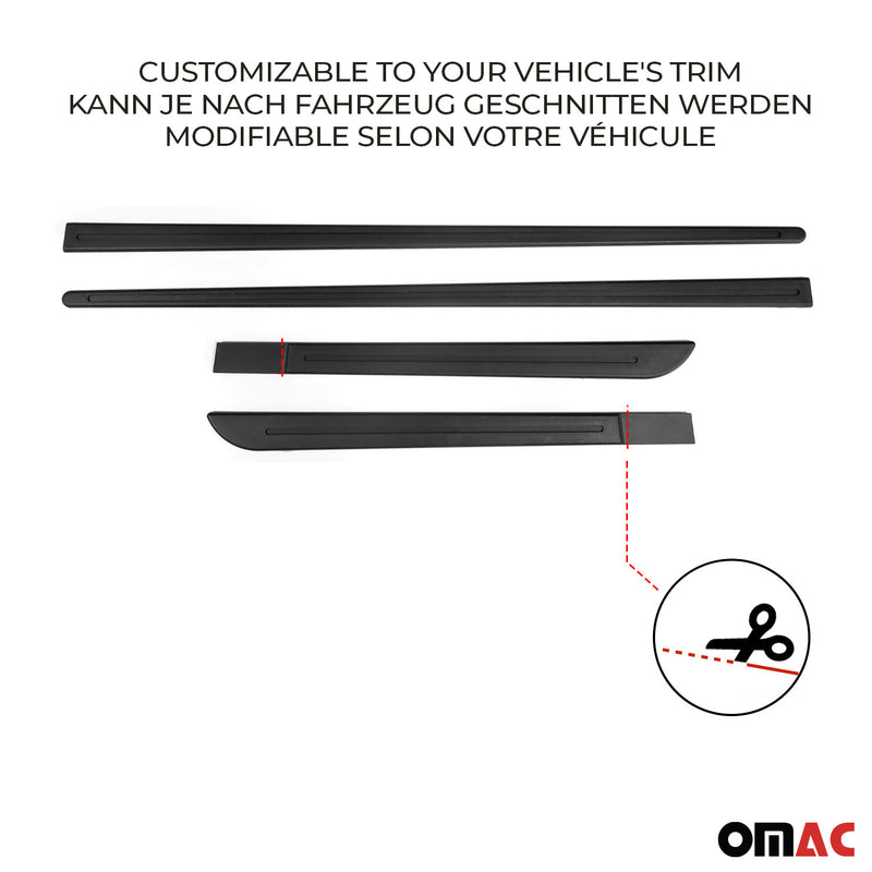 Garniture baguette de porte latérale pour Skoda Karoq 2017-2025 Mat Noir 4Pcs