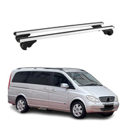 Barres de toit Transversales pour Mercedes Viano Vito 2003-2014 Aluminium Argent
