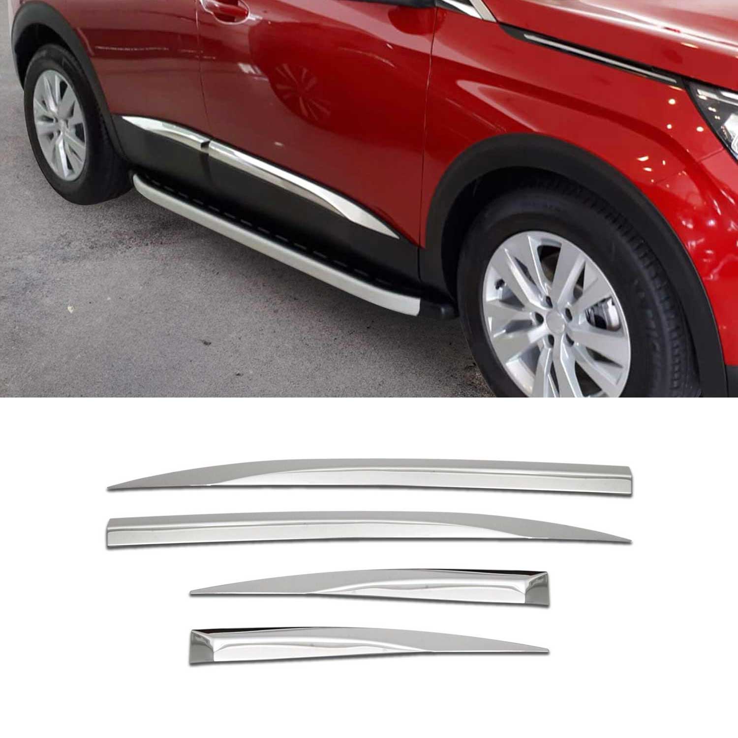 Garniture de Porte Latérale pour Peugeot 3008 Active P84 2016-2024 en inox 4Pcs