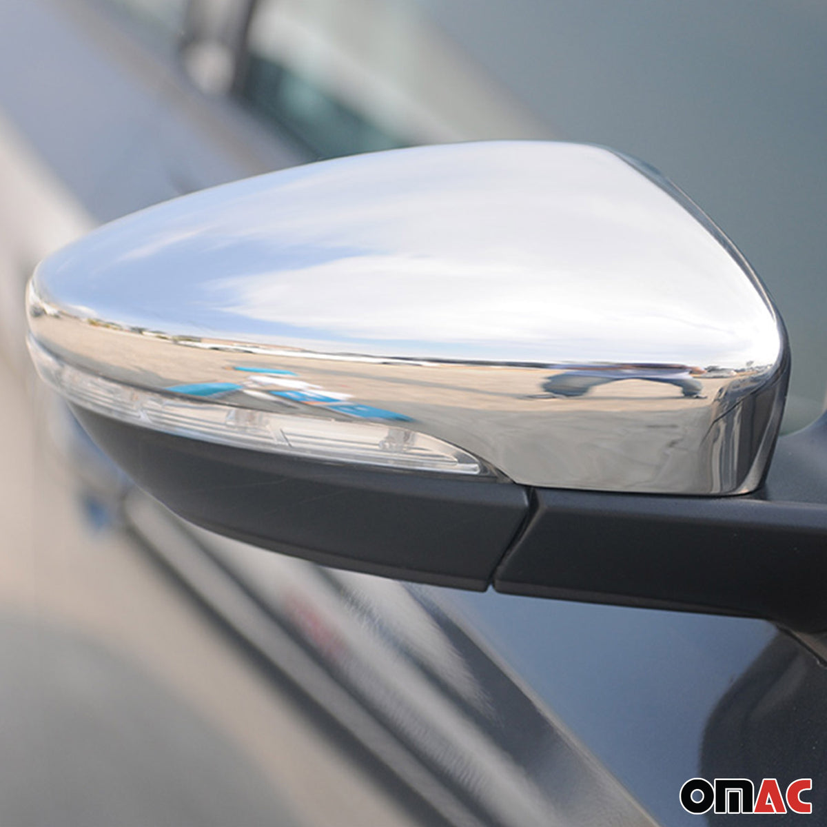 Coques de Rétroviseurs pour VW Passat CC 2008-2012 Pre-FL en Acier Chromé Argent