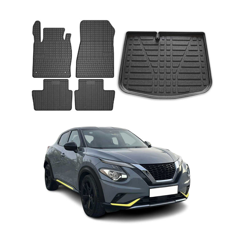 Kit Tapis de sol et coffre pour Nissan Juke 2019-2024 TPE Noir