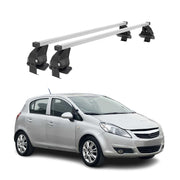 Barres de toit transversales pour Opel Corsa D 2006-2010 Acier Gris