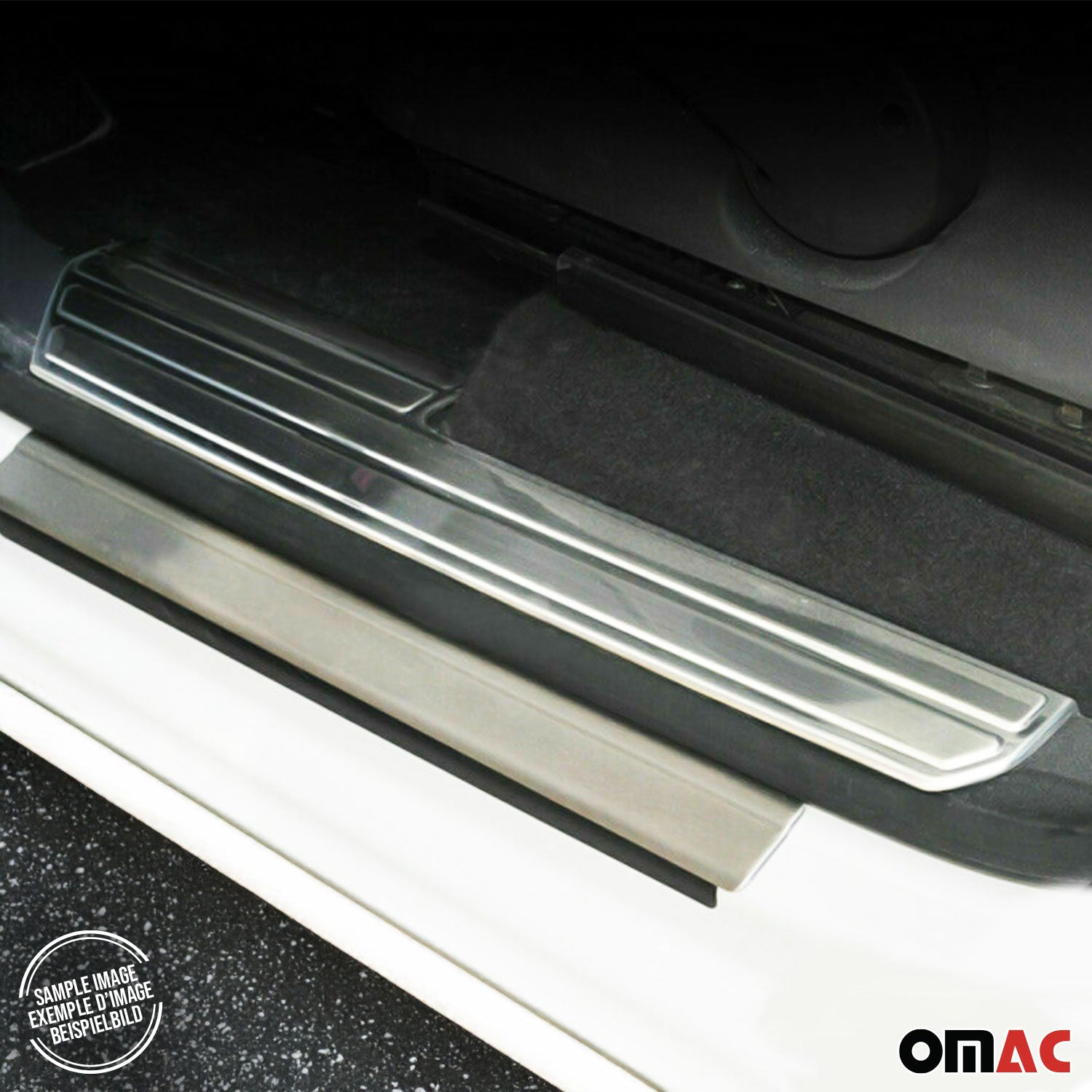 Seuil de porte intérieur pour VW Amarok 2010-2020 acier inox chromé Brossé 4 Pcs