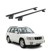 Barres de toit transversales pour Subaru Forester I 1997-2002 Noir 2 pièces ABE