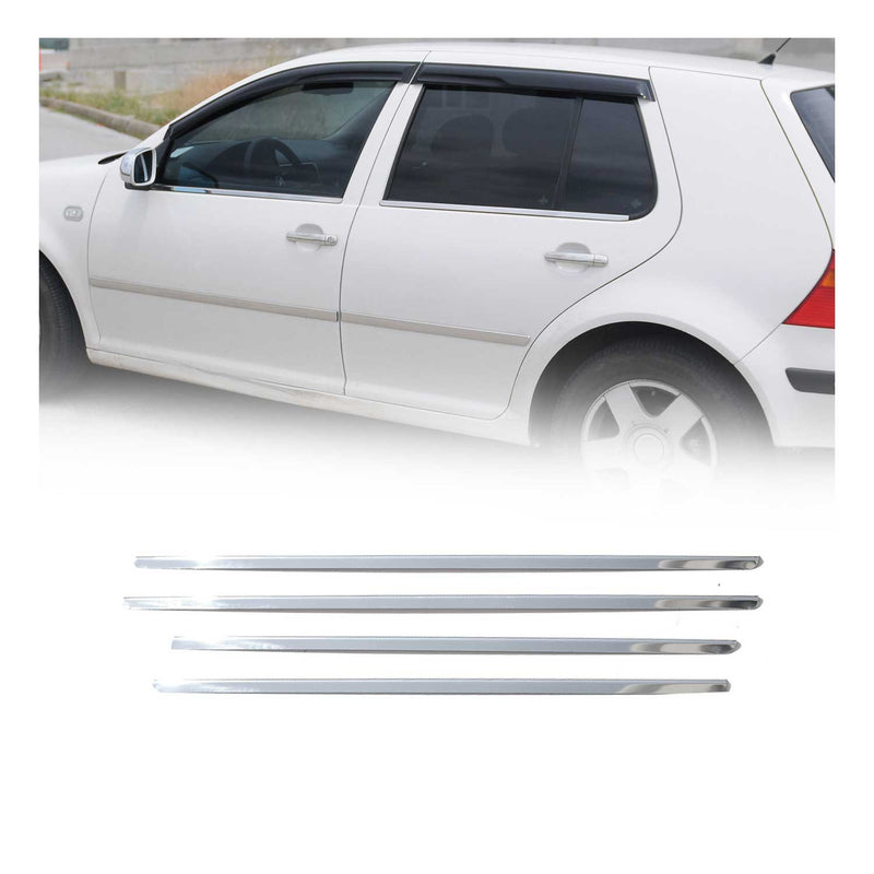 Baguettes pour contour Latérales pour VW Golf IV 1997-2003 en acier inox chrome