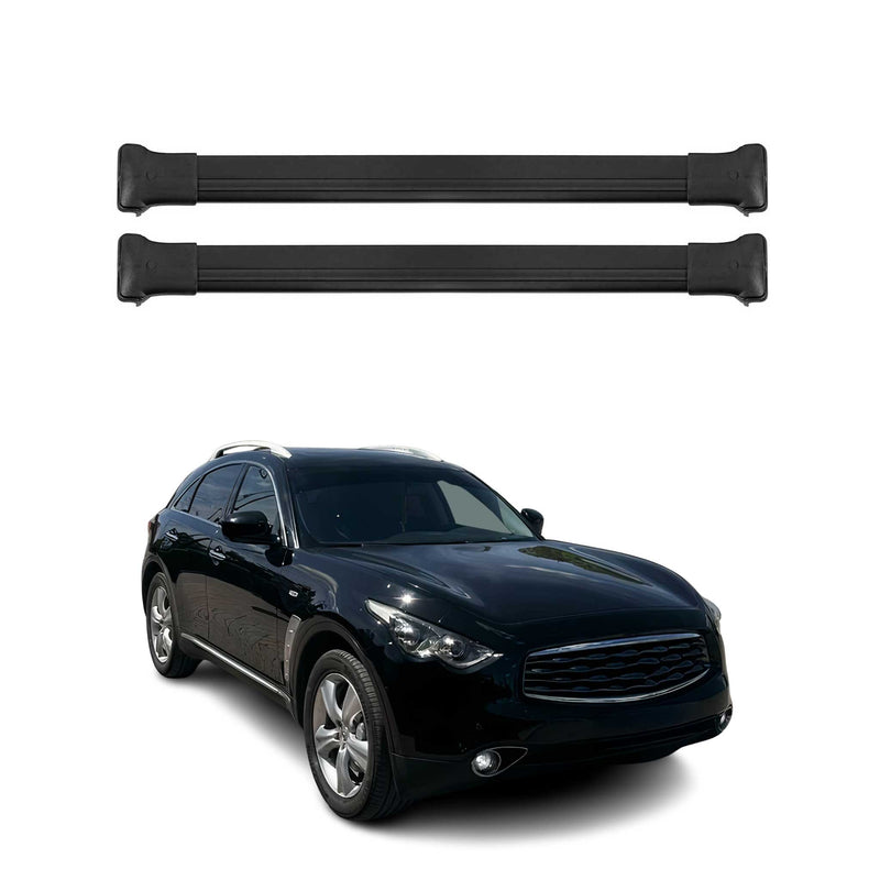 Barres de toit transversales pour Infiniti FX S50 2003-2008 Aluminium Noir