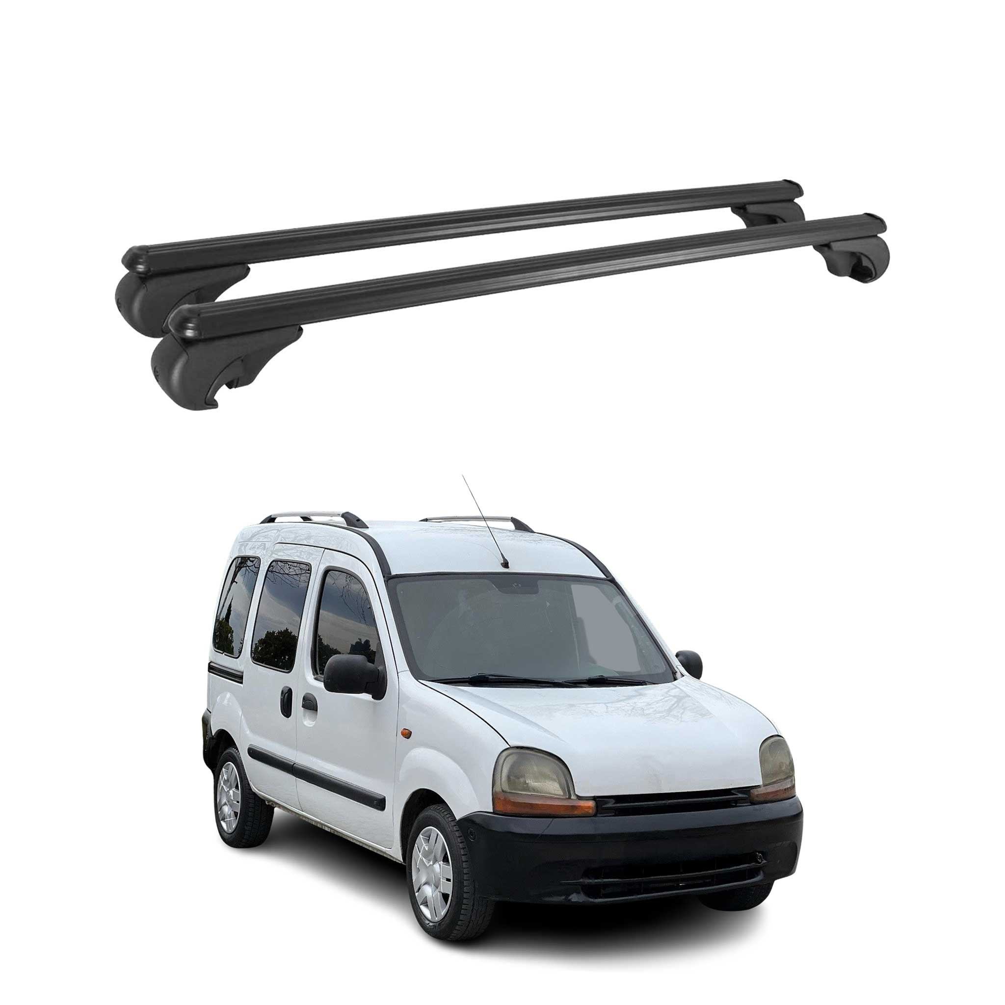 Barres de toit Transversales pour Renault Kangoo I 1997-2008 Aluminium Noir