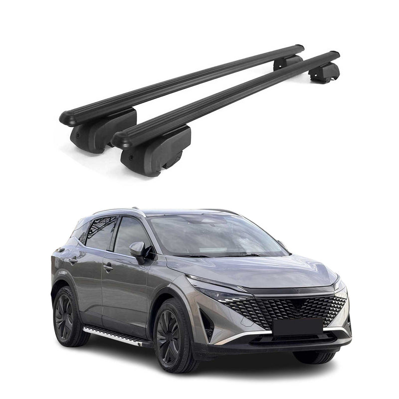 Barres de toit Transversales pour Nissan Qashqai 2021-2023 Alu Noir ABE