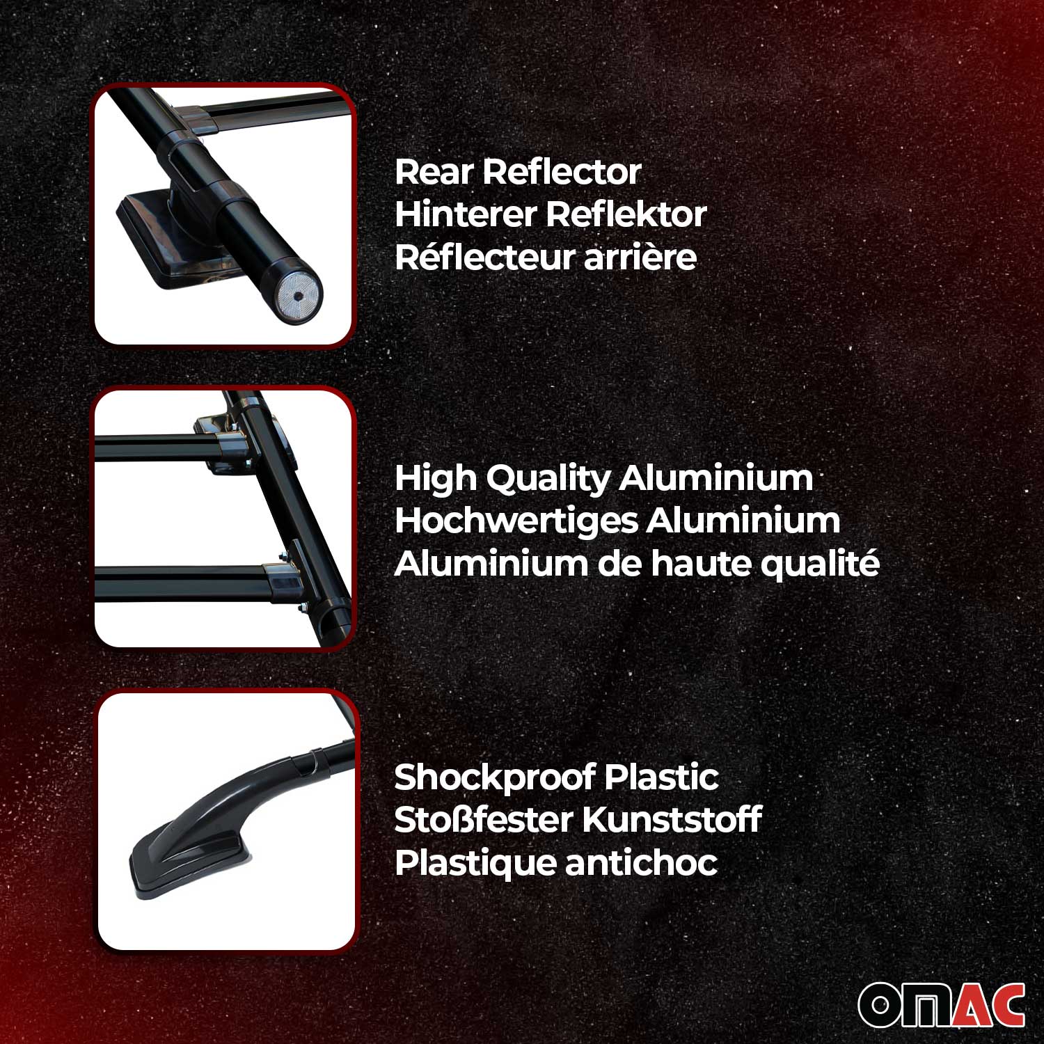 KIT Barres de toit trans+long pour VW Amarok Double Cab  2010-2024 Alu Noir