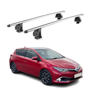 Barres de toit transversales Alu pour Toyota Auris II 2012-2018 TÜV Gris 2Pcs