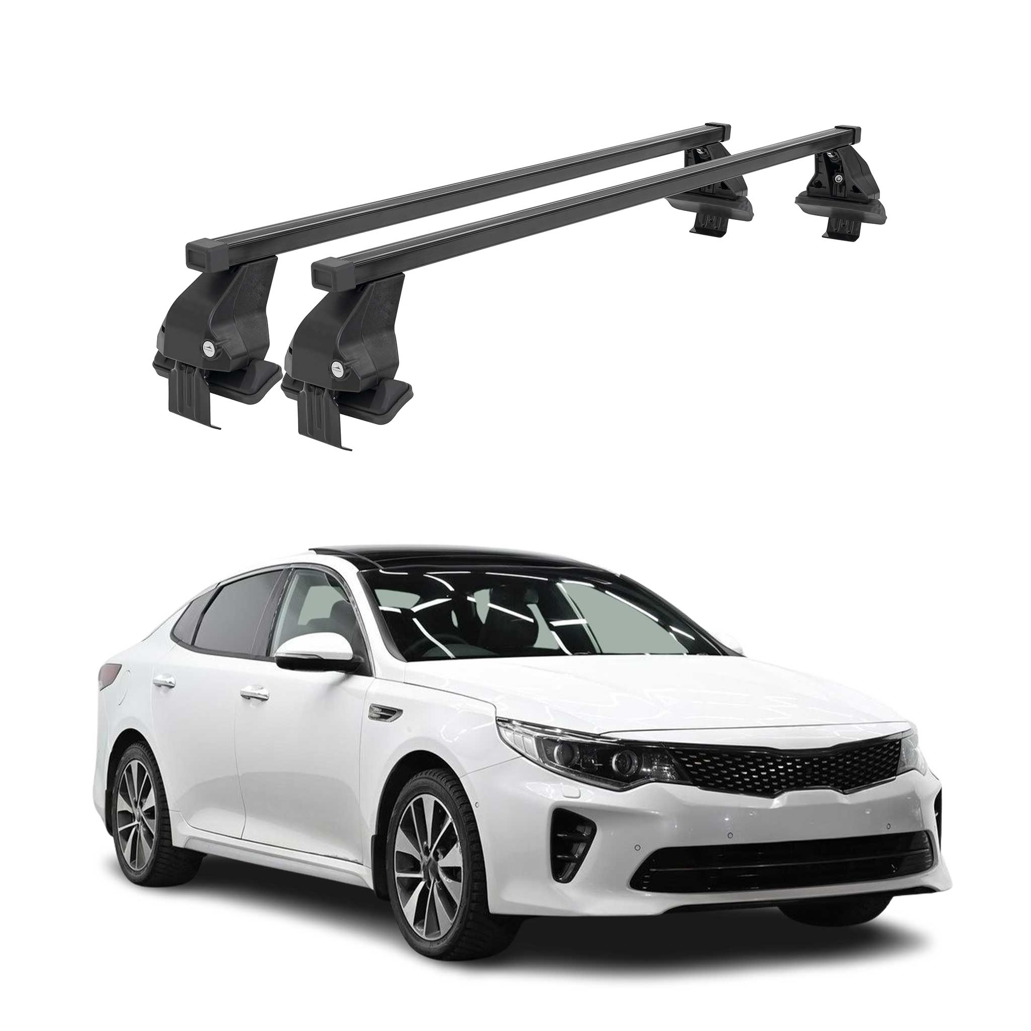 Barres Transversales Menabo pour Kia Optima 2015-2020 Noir