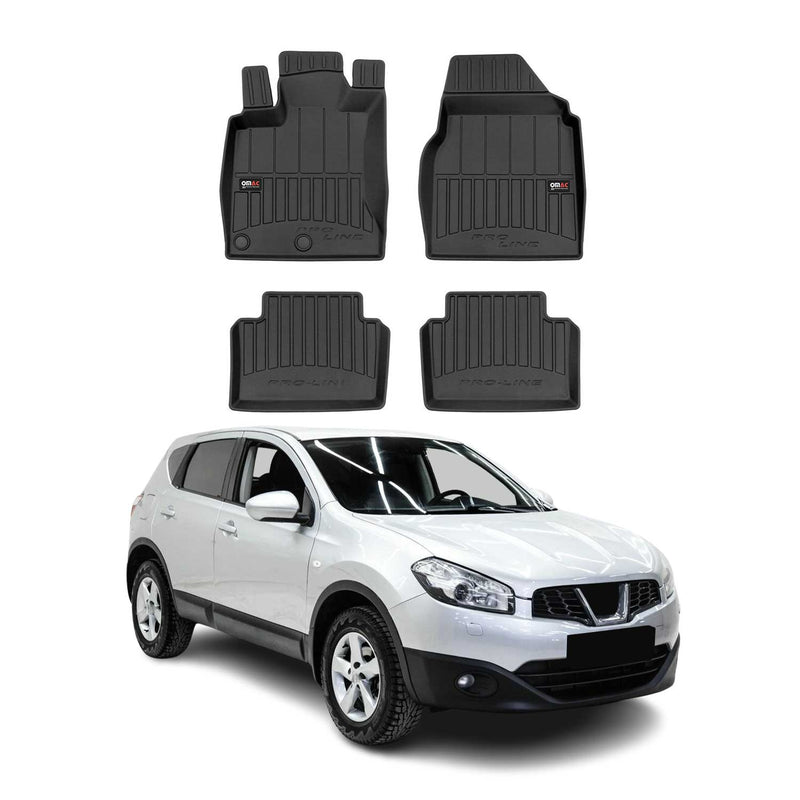 OMAC Tapis de sol en caoutchouc pour Nissan Qashqai J10 2006-2014 Noir Premium
