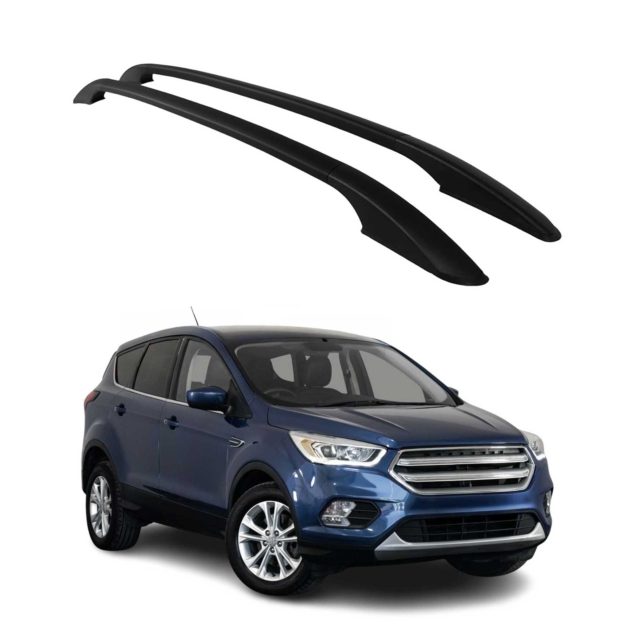 Barres de toit longitudinales pour Ford Kuga 2012-2019 Aluminium Noir