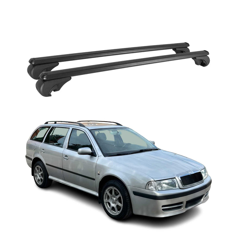 Barres de toit Transversales pour Skoda Octavia Break 1998-2004 Aluminium Noir