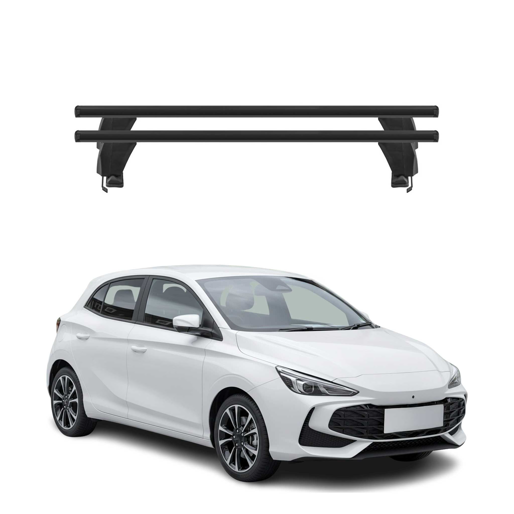 Menabo Barres de toit transversales pour MG MG3 2024-2026 Alu Noir 2x