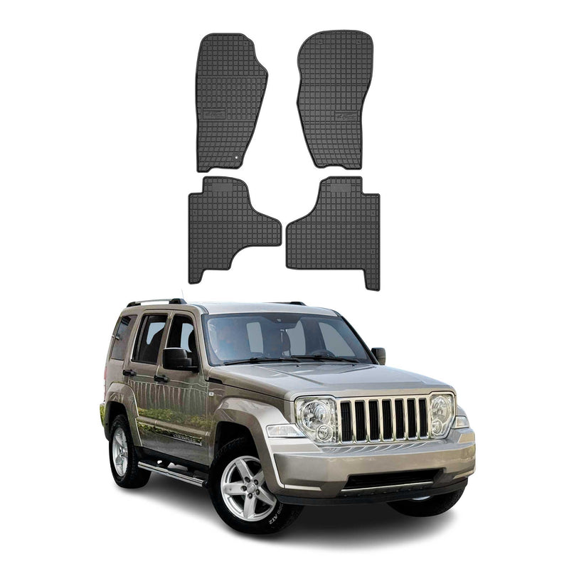 Tapis de Sol pour Jeep Cherokee 2007-2013 Caoutchouc Noir