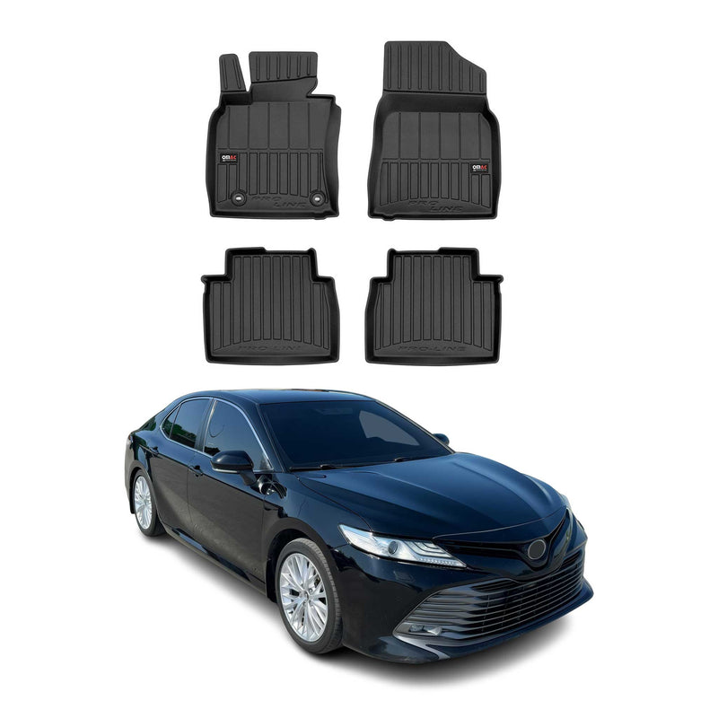 OMAC Tapis de sol en caoutchouc pour Toyota Camry 2018-2024 Noir Premium