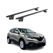 Barres de toit transversales pour Renault Kadjar 2015-2022 Alu Noir 2 pièces ABE