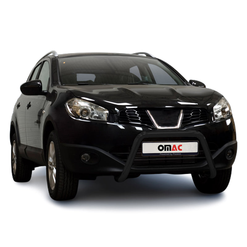 Pare-Buffle Avant Pour Nissan Qashqai 2010-2013 Acier Inoxy Noir