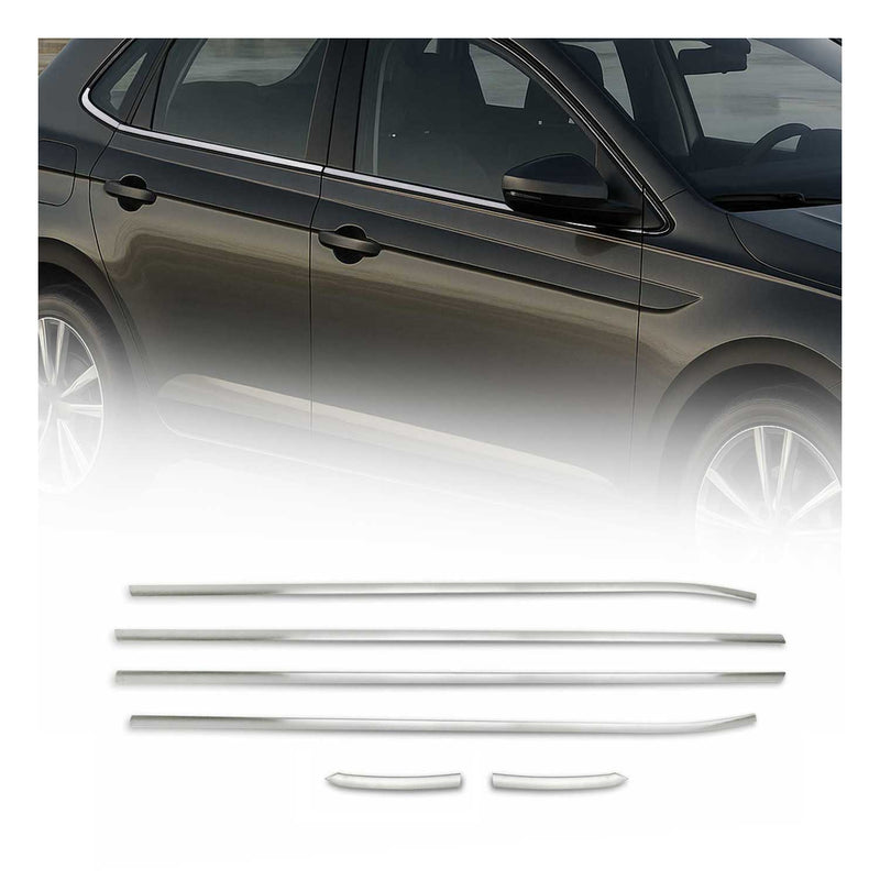 Garniture De Fenêtre pour VW Polo V 6R 2009-2017 Chromé Inox Brossé 6x