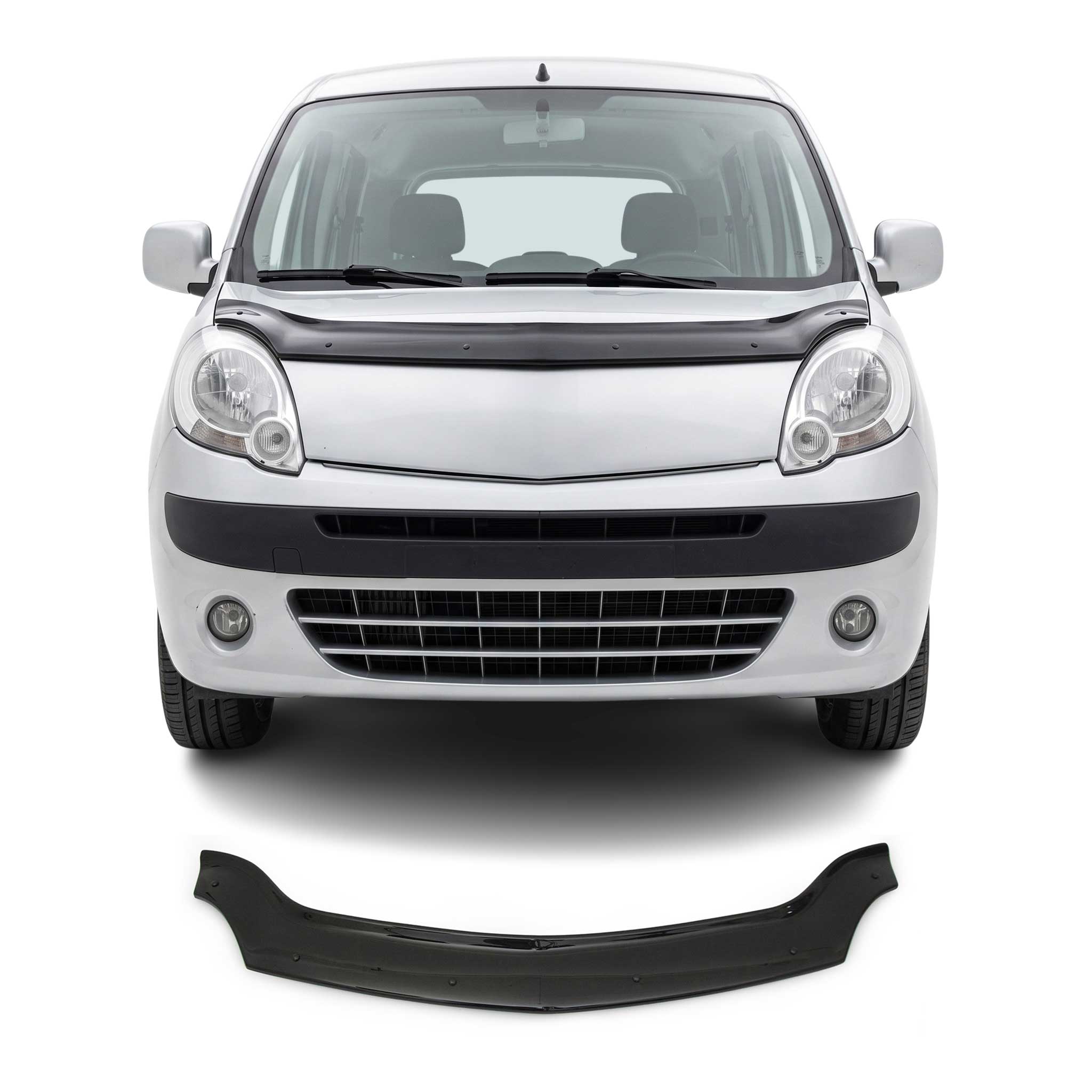 Deflecteurs d'air capot de voiture pour Renault Kangoo 2008-2013 Acrylique Noir
