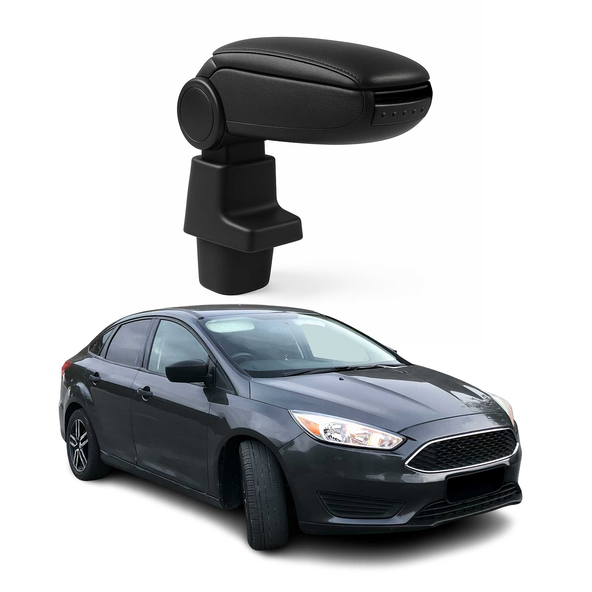 Accoudoir pour Ford Focus 2015-2018 Vinyl Abs Noir