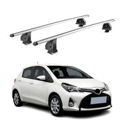 Barres de toit transversales Alu pour Toyota Yaris III HB 2012-2019 TÜV Gris 2x