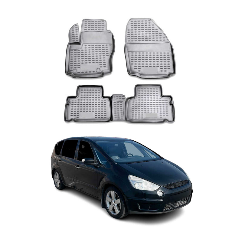 Tapis de Sol pour Ford S-Max 2006-2014 TPE Gris