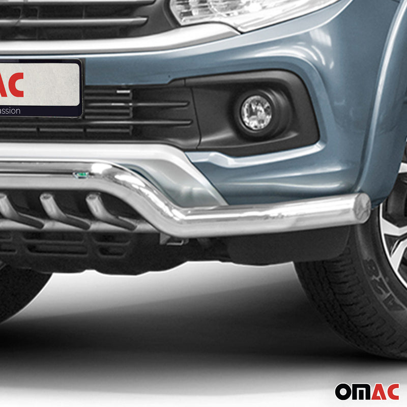 Pare-Buffle Avant Pour Fiat Fullback 2016-2019 en Acier Argent