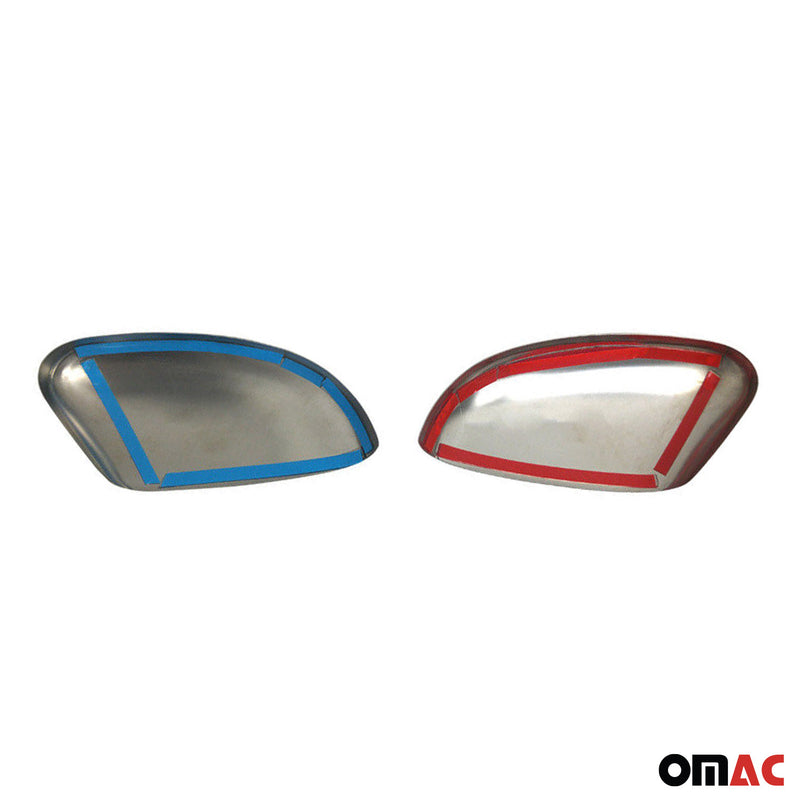 Coques de Rétroviseurs pour Ford Focus II 2006-2010 en Acier Chromé Argent