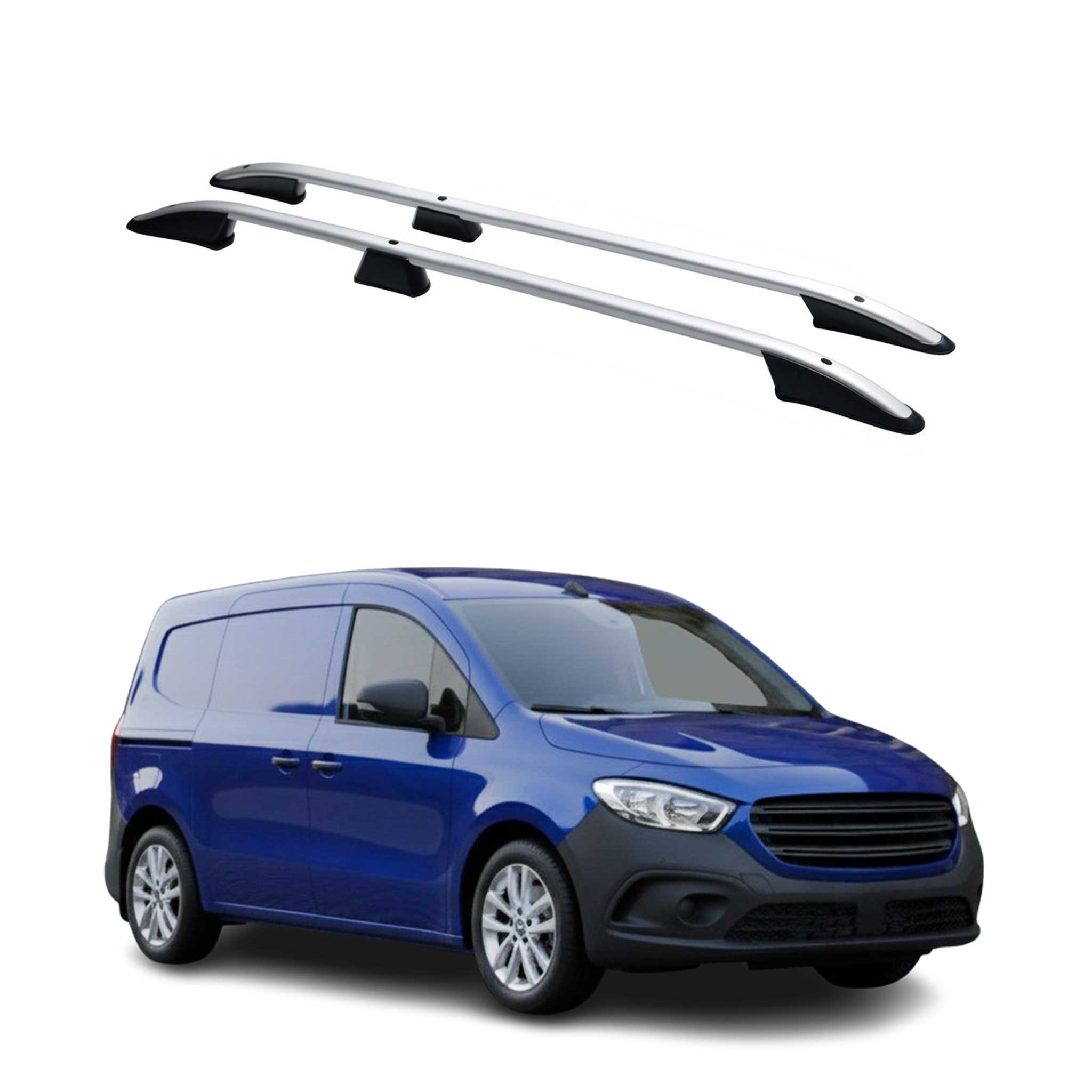 Barres de toit longitudinales pour Mercedes Citan 2021-2026 Aluminium Gray 2 Pcs