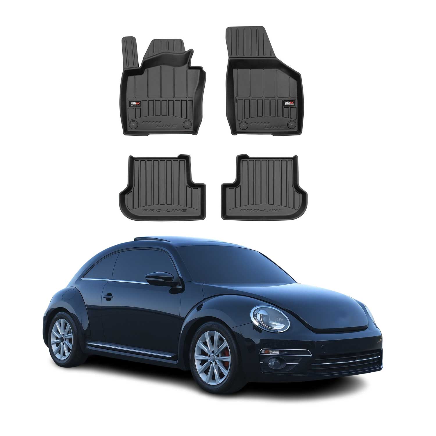 Tapis de Sol pour VW Beetle 2011-2019 Caoutchouc TPE Noir