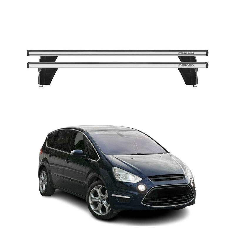Menabo Barres de toit Transversales pour Ford S-Max 2006-2015 Alu Gris ABE 2x