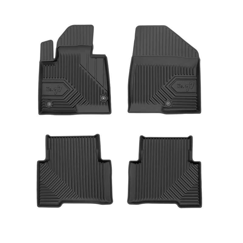 Tapis de Sol de Voiture No.77 pour Hyundai Santa Fe III 2012-2018 TPE Noir 4Pcs