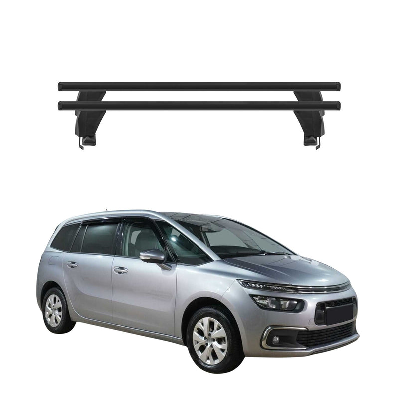 Menabo Barres de toit Transversales pour Citroen C4 Spacetourer 2018-2024 Noir